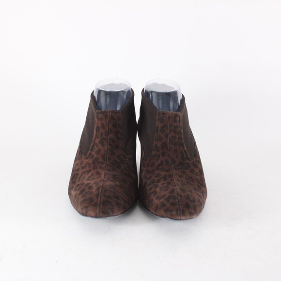 Thierry Rabotin Booties Rena Sz 38.5 Brown Animal Print 2" Ankle Booties - Picture 5 of 13